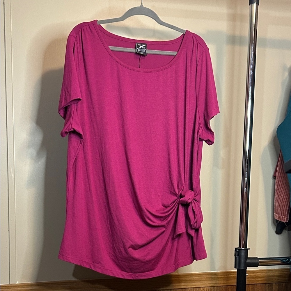 George Fuchsia Blouse with Side Knot